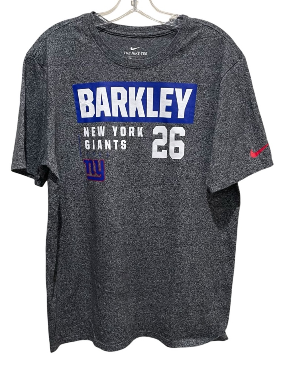 Nike Barkley New York Giants Gray Short Sleeve Tee Shirt Mens Size Large Dri Fit